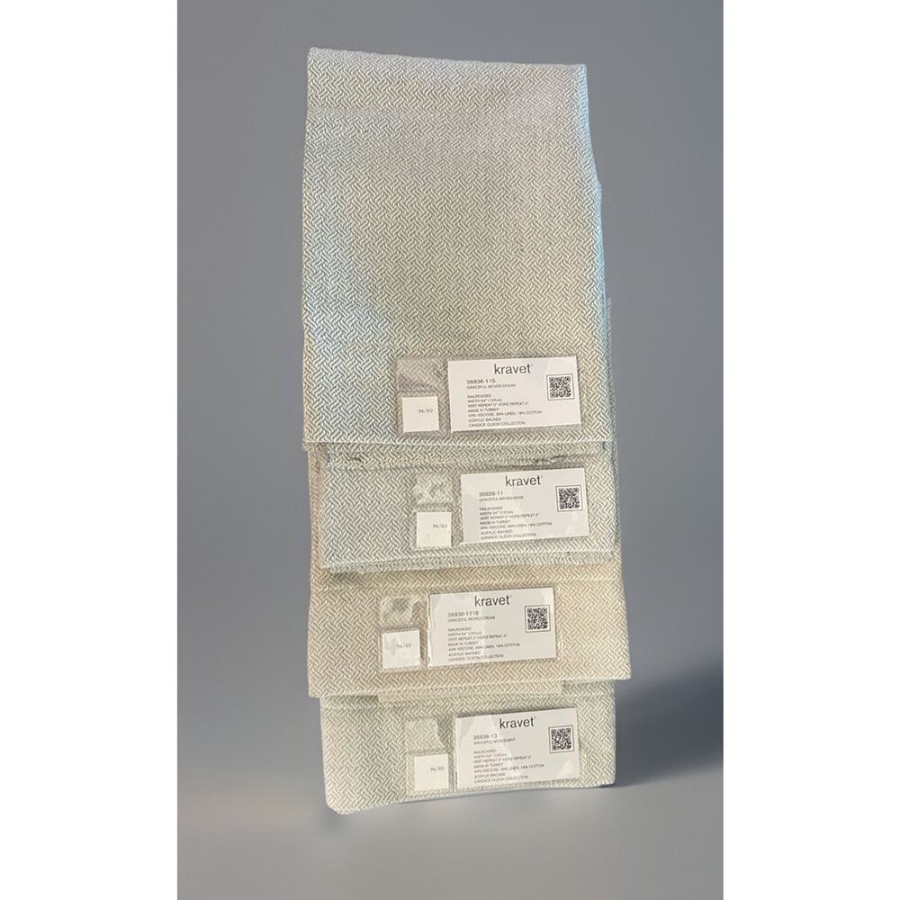 4 Kravet Candice Olson Graceful Moves Designer Neutrals Fabric Samples 25x23"